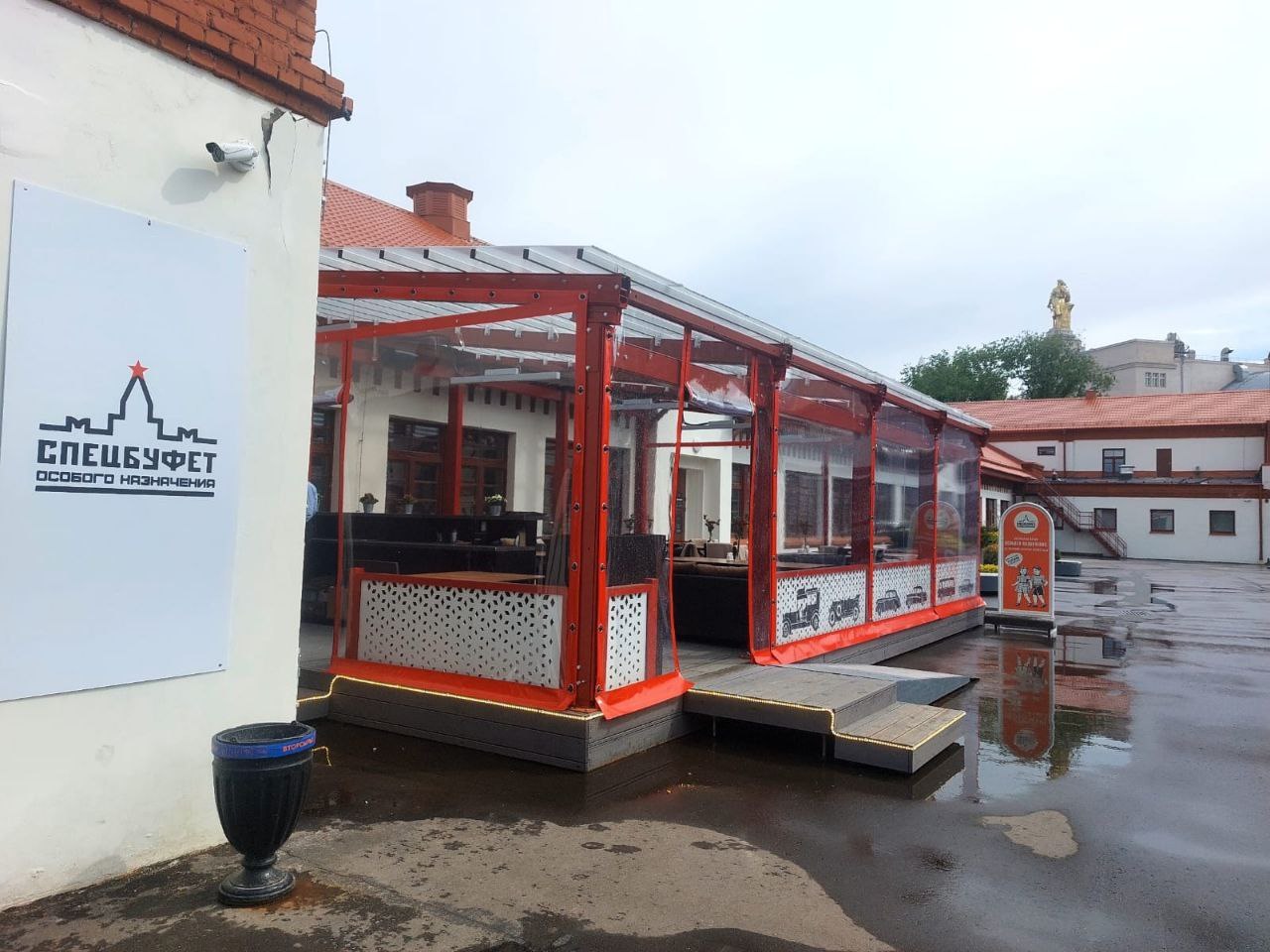ПВХ шторы для летней террасы кафе в Красной Яруге