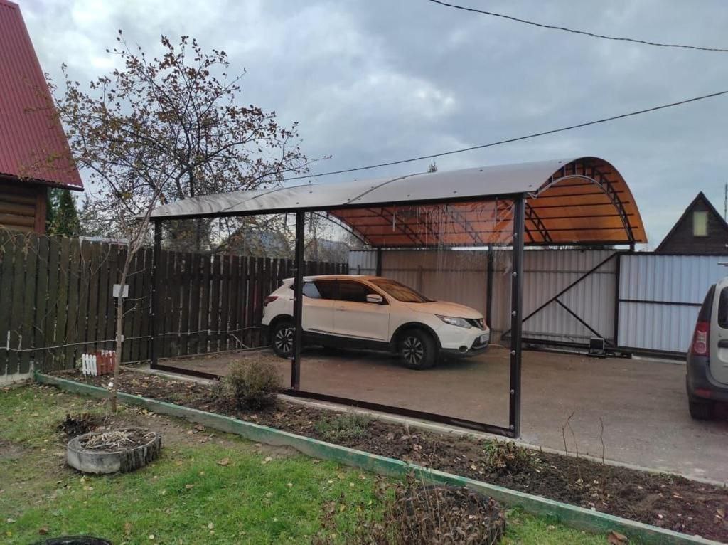 Прозрачные шторы ПВХ для навеса под автомобиль в Красной Яруге
